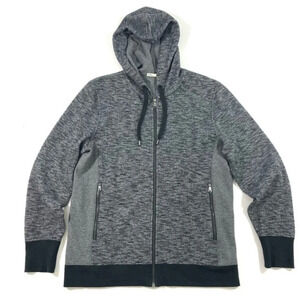 ONS Mens Hooded Zip Front Jacket Grey Black